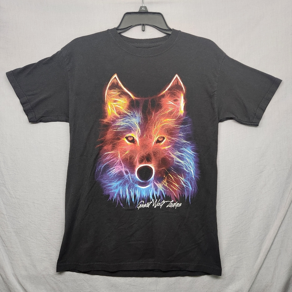 The Duck Company Wolf Vibrant Graphic‎ Print Black Women Size | M